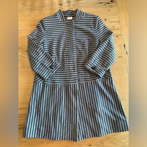 Cabi Military Striped Long Jacket Blue Cotton Poly Blend‎ Women’s Small Preloved